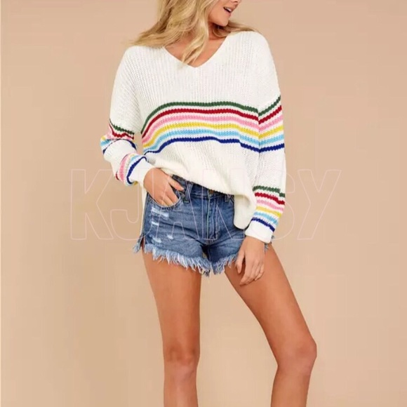 KJANSY Sweaters - Multicolor Stripe Sweater Top
